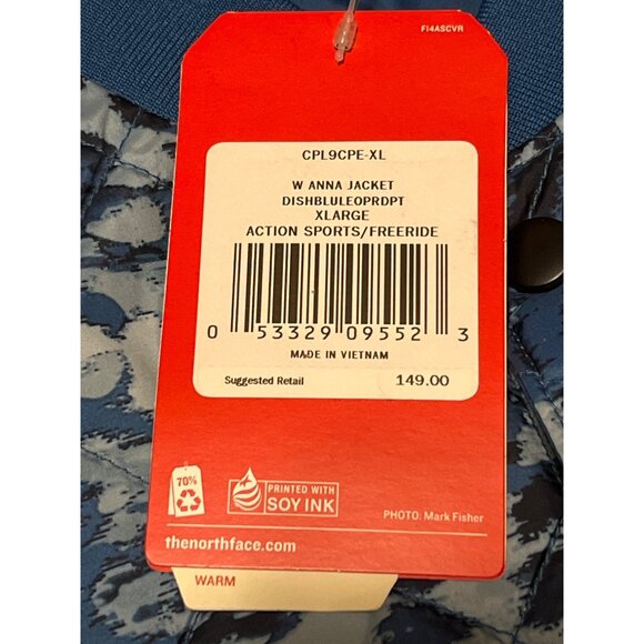 NWT The North Face Womens Anna Jacket Dish Blue Leopard Print XL Winter Skiing - Picture 4 of 8